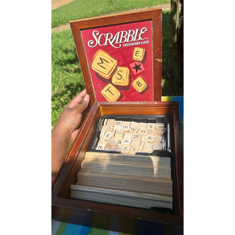 Hasbro Parker Bros SCRABBLE Crossword Game Vintage Collection In Wooden Box Toys - Picture 2 of 9